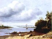 BORSSUM, Anthonie van Extensive River View with a Horseman dgh oil